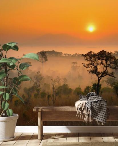 African Misty Forest Wallpaper