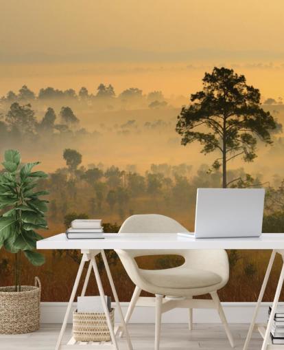 Misty African Forest Wallpaper