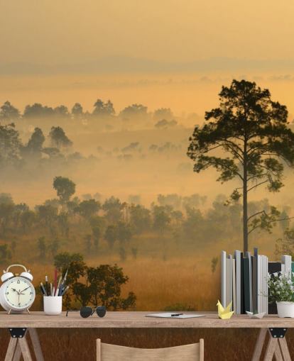 Misty African Forest Wallpaper