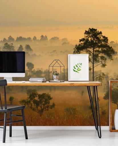 Misty African Forest Behang