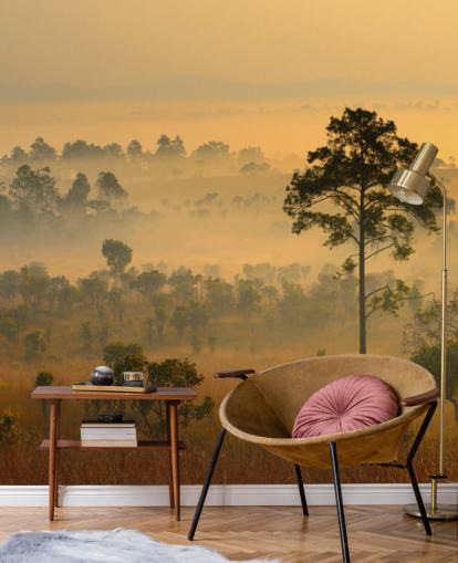 Misty African Forest Behang