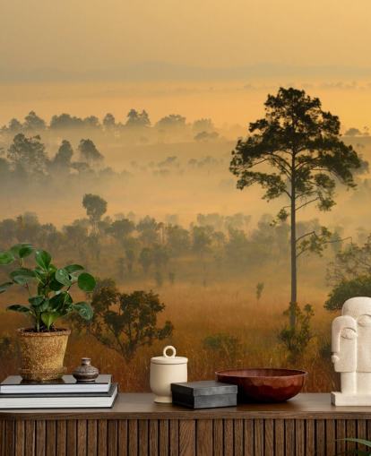 Misty African Forest Wallpaper
