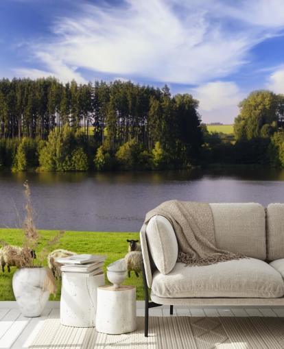 Lampaat joen Taustakuva