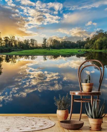 Carta da parati con fiume