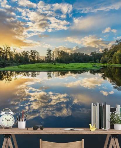 Carta da parati con fiume