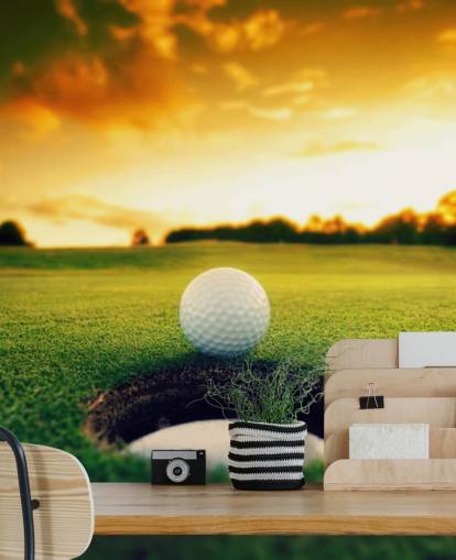 Fondo de pantalla de golf al atardecer