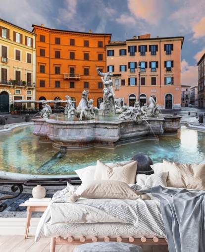 Piazza Navona, Rome. Italië behang Piazza Navona, Rome. Italië behang