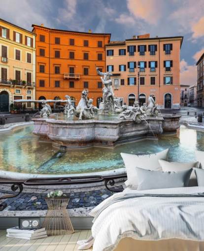 Piazza Navona, Roma. Carta da parati Italia Piazza Navona, Roma. Carta da parati Italia