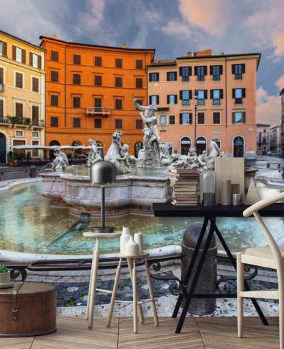 Piazza Navona, Roma. Fondos de Italy