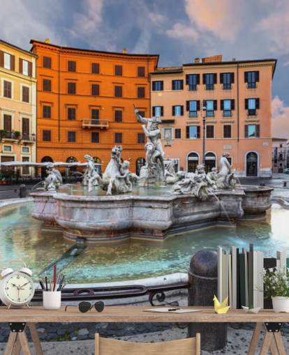 Piazza Navona, Rome. Italië behang