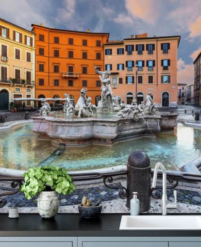 Piazza Navona, Rome. Italië behang