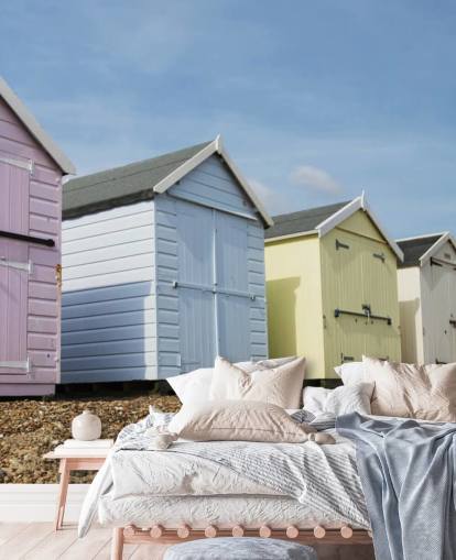 Papel pintado Casetas de playa color pastel