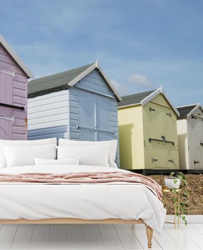 Pastell Farget Strand Huts Bakgrunn Pastell Farget Strand Huts Bakgrunn