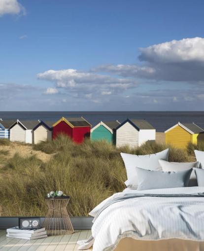 Fargerike Beach Huts Bakgrunn