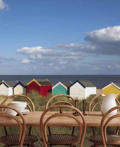 Colourful Beach Huts Wallpaper