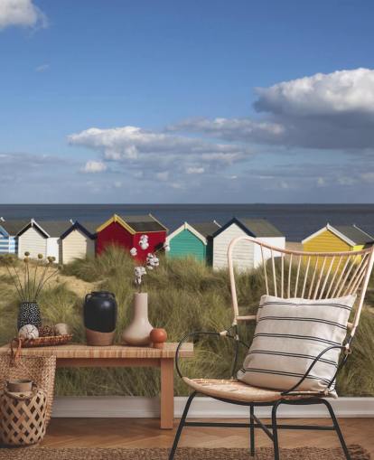Bunte Strandhütten Tapete Bunte Strandhütten Tapete