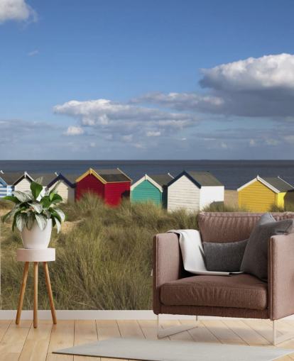 Papel de parede colorido Beach Huts