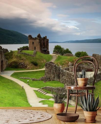 Scottish Castle af Loch Ness Wallpaper Scottish Castle af Loch Ness Wallpaper