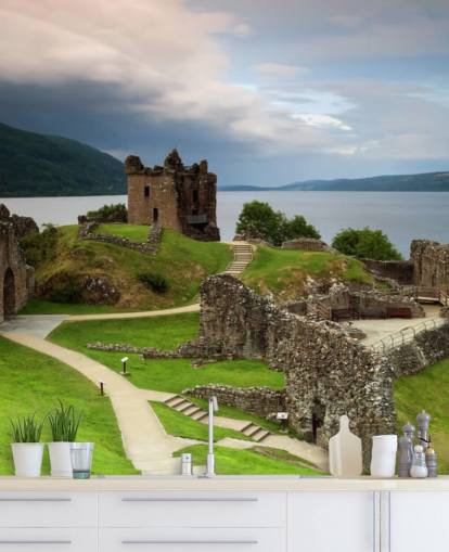 Skotsk slott av Loch Ness Bakgrunn