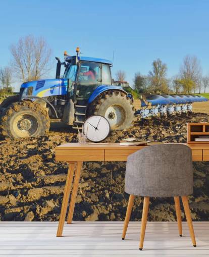 Tractor Plowing Tractor Wall Mural