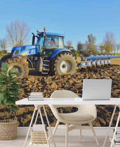 Papier Peint Fresque Labour Tracteur Bleu Papier Peint Fresque Labour Tracteur Bleu