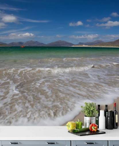 Beach with Green Water Wallpaper