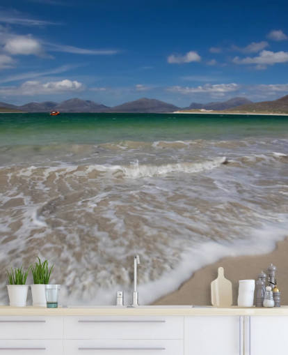 Papel de Parede Praia com Água Verde Papel de Parede Praia com Água Verde