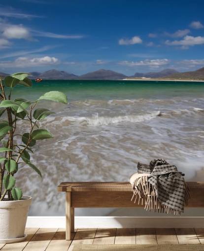 Beach with Green Water Wallpaper