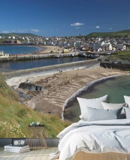Fiskare Harbour Coast Bakgrund