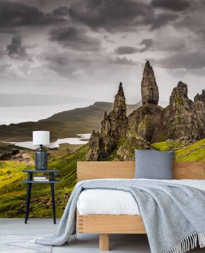 Spitz zulaufende Felsformation Schottland Fototapete