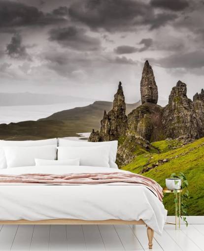 Pointed Rock Formation Scotland Wall Mural