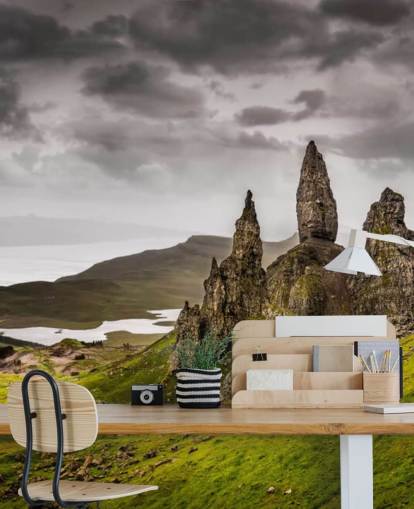Pointed Rock Formation Scotland Wall Mural