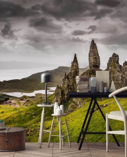 Spitz zulaufende Felsformation Schottland Fototapete