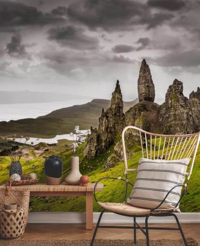 Pointed Rock Formation Scotland Wall Mural