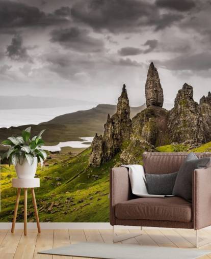Pointed Rock Formation Scotland Wall Mural