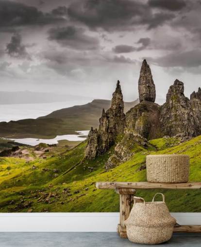 Pointed Rock Formation Scotland Wall Mural