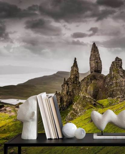Pointed Rock Formation Scotland Wall Mural