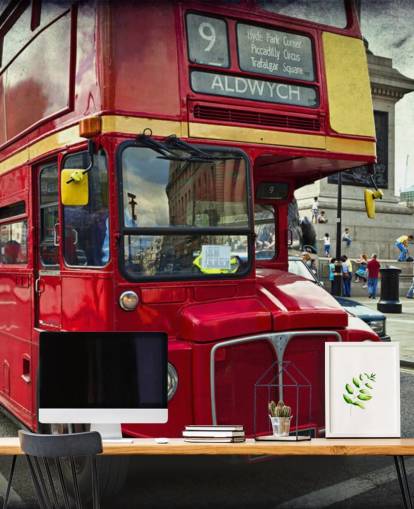 London dobbeltdækkerbus tapet