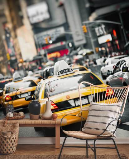 New York gule taxier i Street Wallpaper New York gule taxier i Street Wallpaper