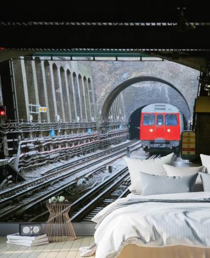 tfl wallpaper mural called London Underground Train Wallpaper for offices, businesses and home offices