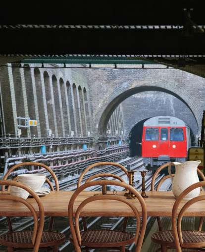 tfl wallpaper mural called London Underground Train Wallpaper for offices, businesses and home offices