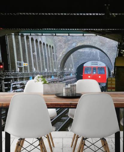 tfl wallpaper mural called London Underground Train Wallpaper for offices, businesses and home offices