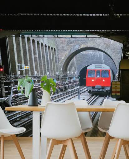 tfl wallpaper mural called London Underground Train Wallpaper for offices, businesses and home offices