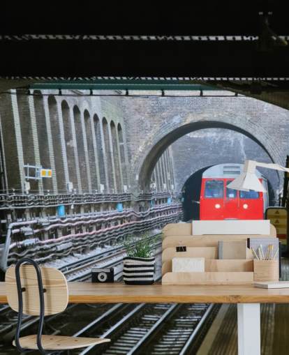 tfl wallpaper mural called London Underground Train Wallpaper for offices, businesses and home offices