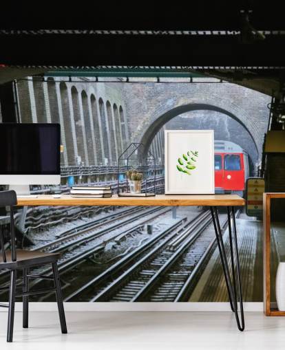 tfl wallpaper mural called London Underground Train Wallpaper for offices, businesses and home offices