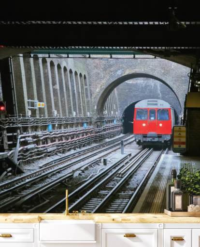 carta da parati murale tfl chiamata London Underground Train Wallpaper per uffici, aziende e uffici domestici