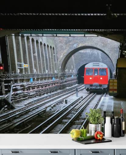 tfl wallpaper mural called London Underground Train Wallpaper for offices, businesses and home offices