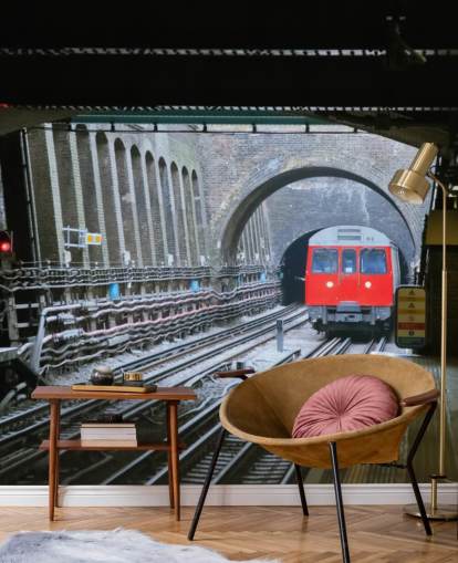 tfl wallpaper mural called London Underground Train Wallpaper for offices, businesses and home offices