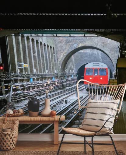 tfl wallpaper mural called London Underground Train Wallpaper for offices, businesses and home offices