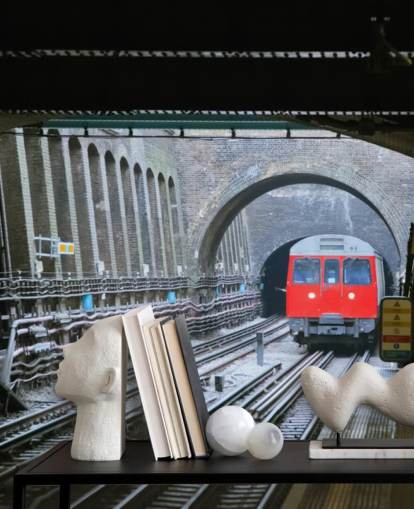 tfl wallpaper mural called London Underground Train Wallpaper for offices, businesses and home offices